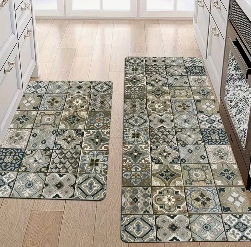 Tapis cuisine 2 pièces en tissu haute gamme 