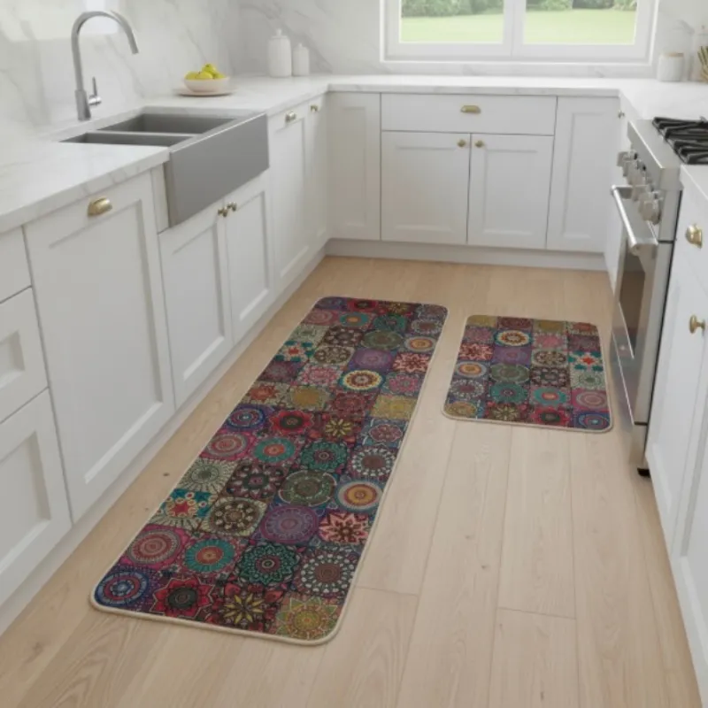 Tapis 2 pièces absorbant mosaïque 